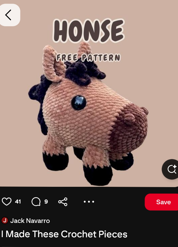 pinterest crochet pattern for a honse - a bodyless horse.