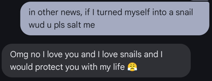 a text exchange where one user requests the other person to salt them. the other person politely declines