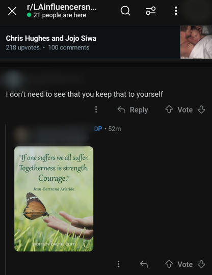 reddit post where we all suffered in watching Jojo Siwa cuddle someone on Tiktok?